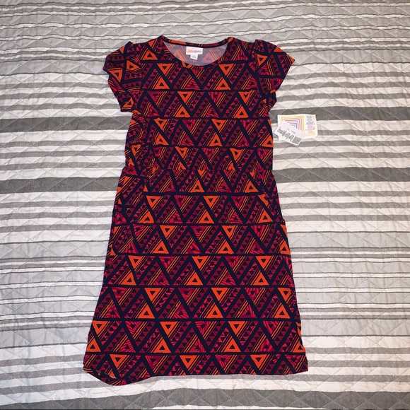 LuLaRoe Dresses & Skirts - Lularoe Red Triangle Pattern Mae Dress Size 12